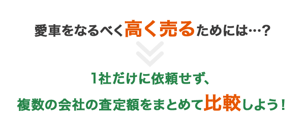 愛車をなるべく高く売るためには…？1社だけに依頼せず、複数の会社の査定額をまとめて比較しよう！